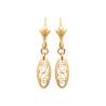 Boucles D'oreilles Pendantes Motifs Ciselés Plaqué or 18 Carats 750/1000