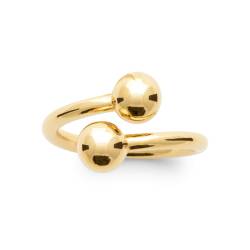 Bague Boules Style Toi & Moi En Plaqué Or 18 Carats Tailles 50 à 60