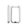 Créoles Rectangulaires Microserti ZIRCONIUM Argent 925/000 Rhodié
