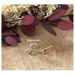 Boucles D'oreilles Petits Chats En Plaqué or 18 CARATS 750/000