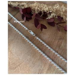 Collier Maille Corde 45cm En Argent Massif 925/1000