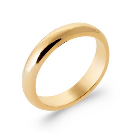 Bague Alliance Ronde 4MM Plaqué Or 18 Carats 750/000 Tailles CHOIX T50 à 60