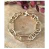 Bracelet Maillons Marine Alternés 20CM Plaqué Or 18 Carats 750/1000 Bijou MIXTE