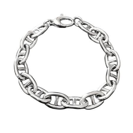 Bracelet Maille Marine 20CM Argent Massif 925/1000 Rhodié