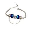 Bracelet CHARMS Couleur BLEU En Verre de Murano AUTHENTIQUE & Argent 925 Rhodié