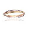 Bracelet Tricolore Trois joncs 3 Ors Plaqué Or 18 carats 750/1000