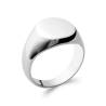 Bague Chevalière Ronde En Argent Massif 925/000 Rhodié Tailles 52 à 68