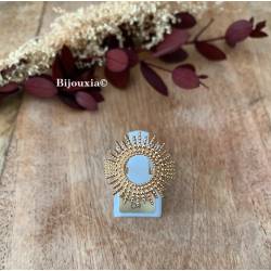 Bague Ajourée Soleil En Plaqué or 18 CARATS 750 Millièmes Tailles 50 à 68