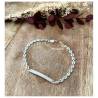 Bracelet Grain de Café Gravure Identité Argent Massif 925/000 Tailles au CHOIX