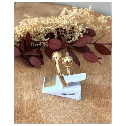 Bague Boules Style Toi & Moi En Plaqué Or 18 Carats Tailles 50 à 60