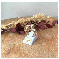 Bague Boules Style Toi & Moi En Plaqué Or 18 Carats Tailles 50 à 60