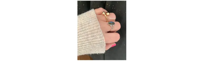 Bague Boules Style Toi & Moi En Plaqué Or 18 Carats Tailles 50 à 60