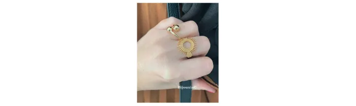 Bague Boules Style Toi & Moi En Plaqué Or 18 Carats Tailles 50 à 60