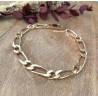 Bracelet Large Figaro 7MM x 21CM Plaqué or 18 Carats Bijoux Homme