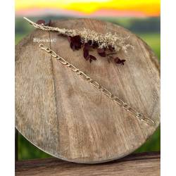 Bracelet Large Figaro 7MM x 21CM Plaqué or 18 Carats Bijoux Homme