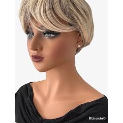 Boucles D'oreilles Perles de Majorque 8MM & Plaqué Or 18 Carats Beige Nacré