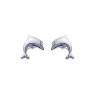 Boucles D'oreilles Puces "Dauphin" En Argent 925/1000 Rhodié