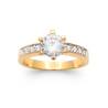 Bague Cz Solitaire Plaqué Or 18 Carats 5 Microns T50 À T70 CHOIX
