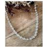 Chaîne Maille Grain De Café 50cm x 6mm En Argent 925/1000 Rhodium Haute Qualité