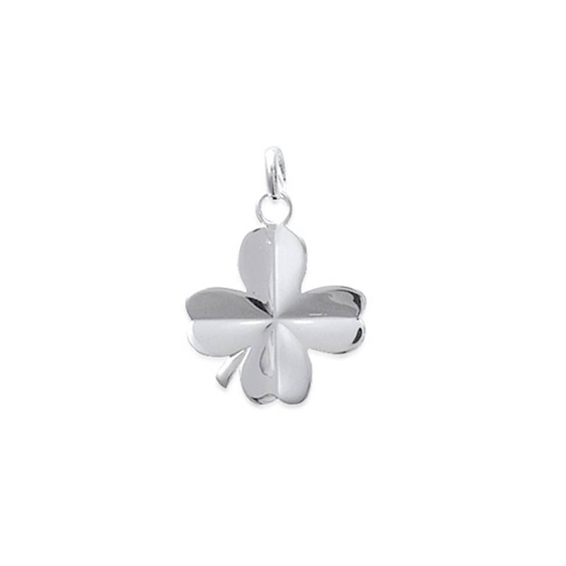 Pendentif Trèfle 4 Feuilles Porte Bonheur En Argent Massif 925/000
