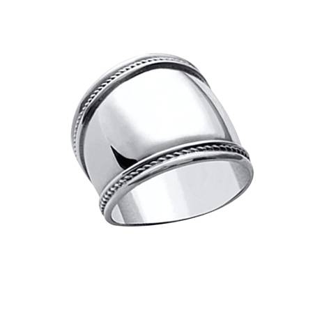 Bague Large Motifs Striés Argent Massif Vieilli 925/1000 Bijoux Mixte