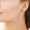 Boucles D'oreilles Puces Cz Saphir 4MM Plaqué Or 18 carats