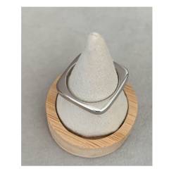 Bague TAILLE 54 Forme Carrée En Argent Massif 925/1000 Rhodié