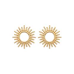 Boucles D'oreilles Puces Soleil En Plaqué Or 18 Carats 750/000