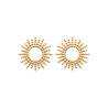 Boucles D'oreilles Puces Soleil En Plaqué Or 18 Carats 750/000