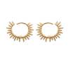 Boucles D'oreilles Créoles En Forme De Soleil En Plaqué Or 18 Carats 750/000