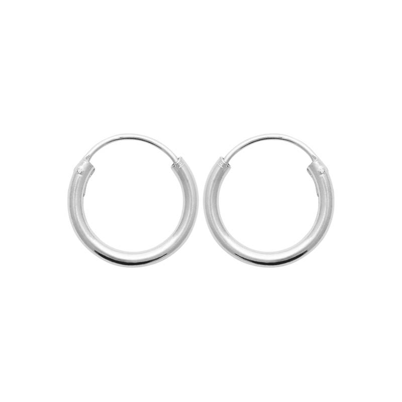 Boucles D'oreilles Petites Créoles Diamètre 1,4CM Argent 925/1000 MIXTE