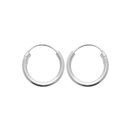 Boucles D'oreilles Petites Créoles Diamètre 1,4CM Argent 925/1000 MIXTE
