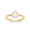 Bague Marquise Cristal Blanc Cubis Zirconium En Plaqué Or 18 Carats 750/000