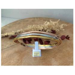 Bracelet Tricolore Trois joncs 3 Ors Plaqué Or 18 carats 750/1000