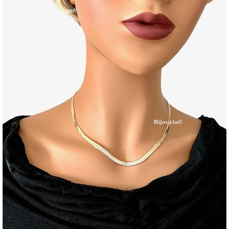 Collier Maille Miroir 45CM Plaqué Or 18 Carats 750/1000