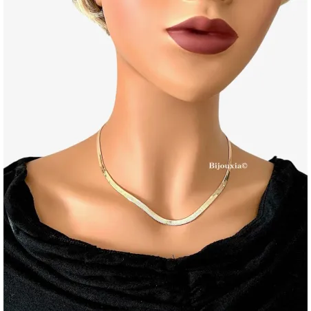 Collier Maille Miroir 45CM Plaqué Or 18 Carats 750/1000
