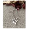 Boucles D'oreilles "Etoiles" pendantes Argent Massif 925/000 Rhodié