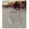 Boucles D'oreilles "Etoiles" pendantes Argent Massif 925/000 Rhodié
