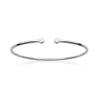 Bracelet Jonc Ouvert Zirconium Argent Massif 925/000 Rhodié