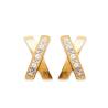 Boucle D'oreilles Croisées Oxyde De Zirconium Plaqué Or 18 carats