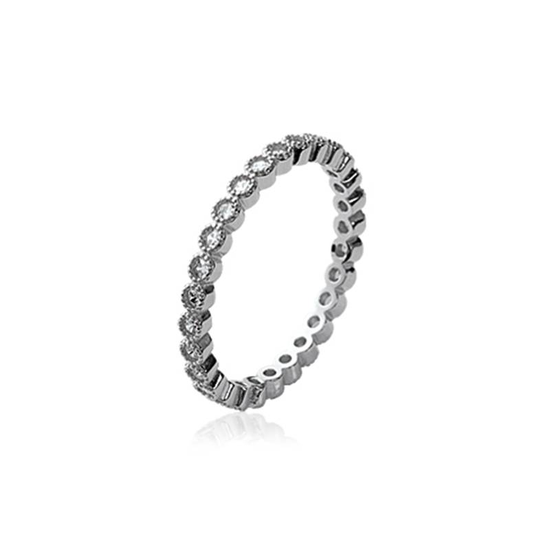 Bague Microserti CRISTAUX ZIRCONIUM Argent Massif T48 à 60 AU CHOIX