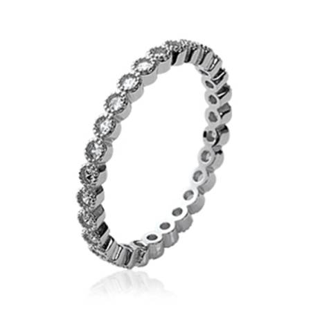 Bague Microserti CRISTAUX ZIRCONIUM Argent Massif T48 à 60 AU CHOIX