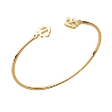 Bracelet Symbole Ancre Marine En Plaqué or 18 Carats 750/1000