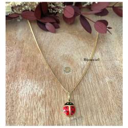 Pendentif Coccinelle Plaqué Or 18 Carats Bijou Enfant