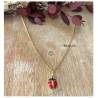 Pendentif Coccinelle Plaqué Or 18 Carats Bijou Enfant
