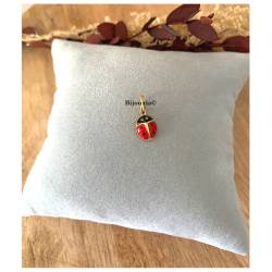 Collier Chaîne + Pendentif Coccinelle Plaqué Or 18 Carats 750/000