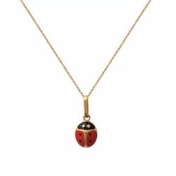 Pendentif Coccinelle Plaqué Or 18 Carats Bijou Enfant