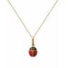 Collier Chaîne + Pendentif Coccinelle Plaqué Or 18 Carats 750/000