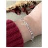 Bracelet 21 CM x 4 MM Maille Figaro Alternée Argent Massif 925/1000