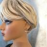 Boucles D'oreilles Puces Cristal Bleu Saphir Rond 4MM Argent Massif 925/1000